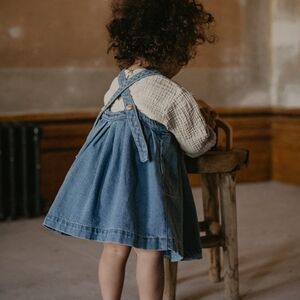 The Simple Folk Oversized Denim Pinafore 2-3Y